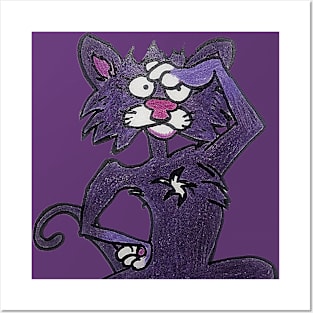 Purple Kitty Posters and Art